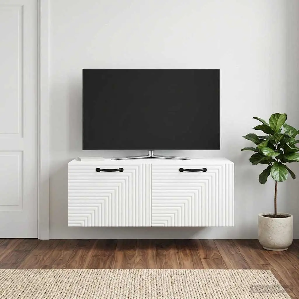 Wall-Mounted TV Cabinet Modern White 78.5 x 41 x 30 cm Storage Unit