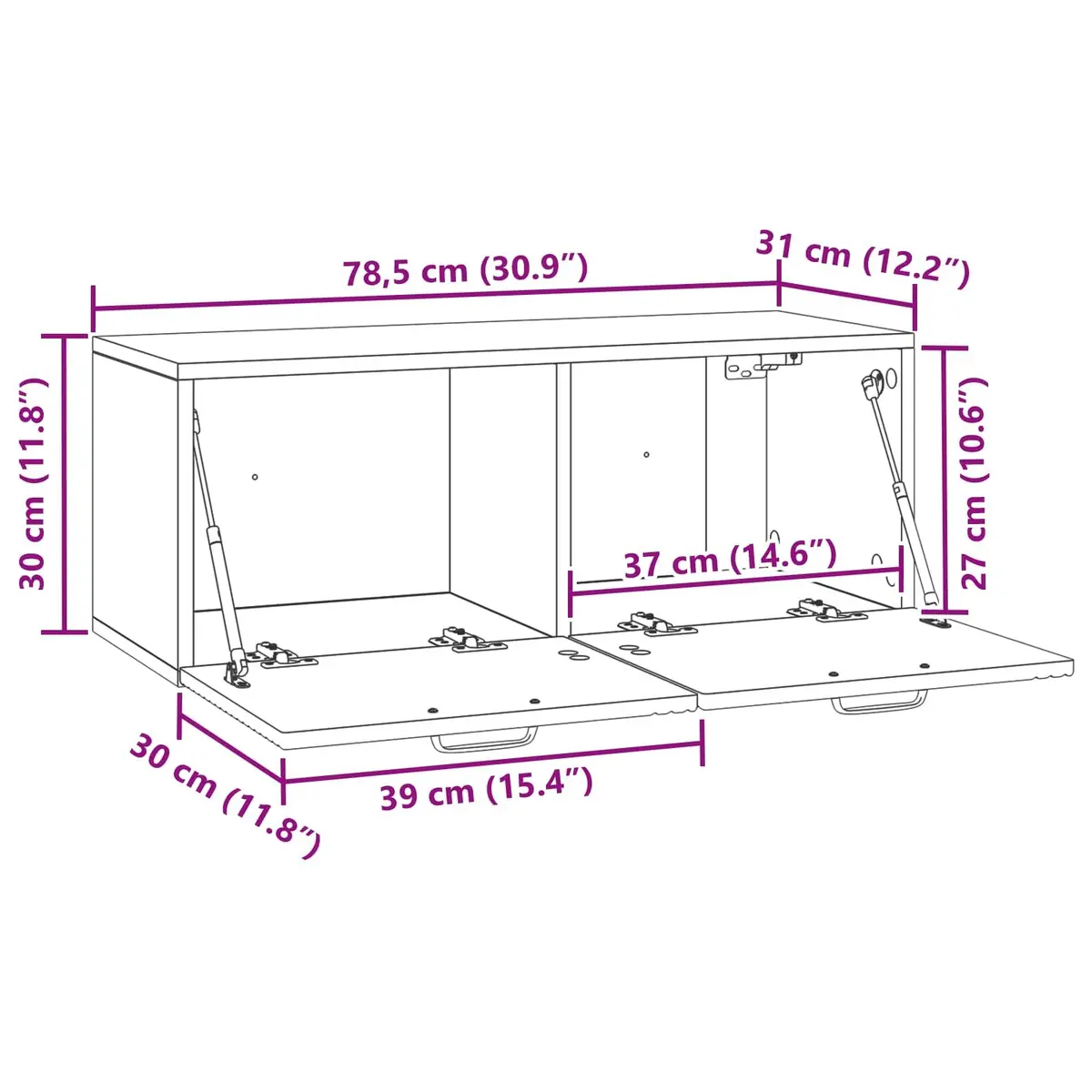 Wall-Mounted TV Cabinet in White