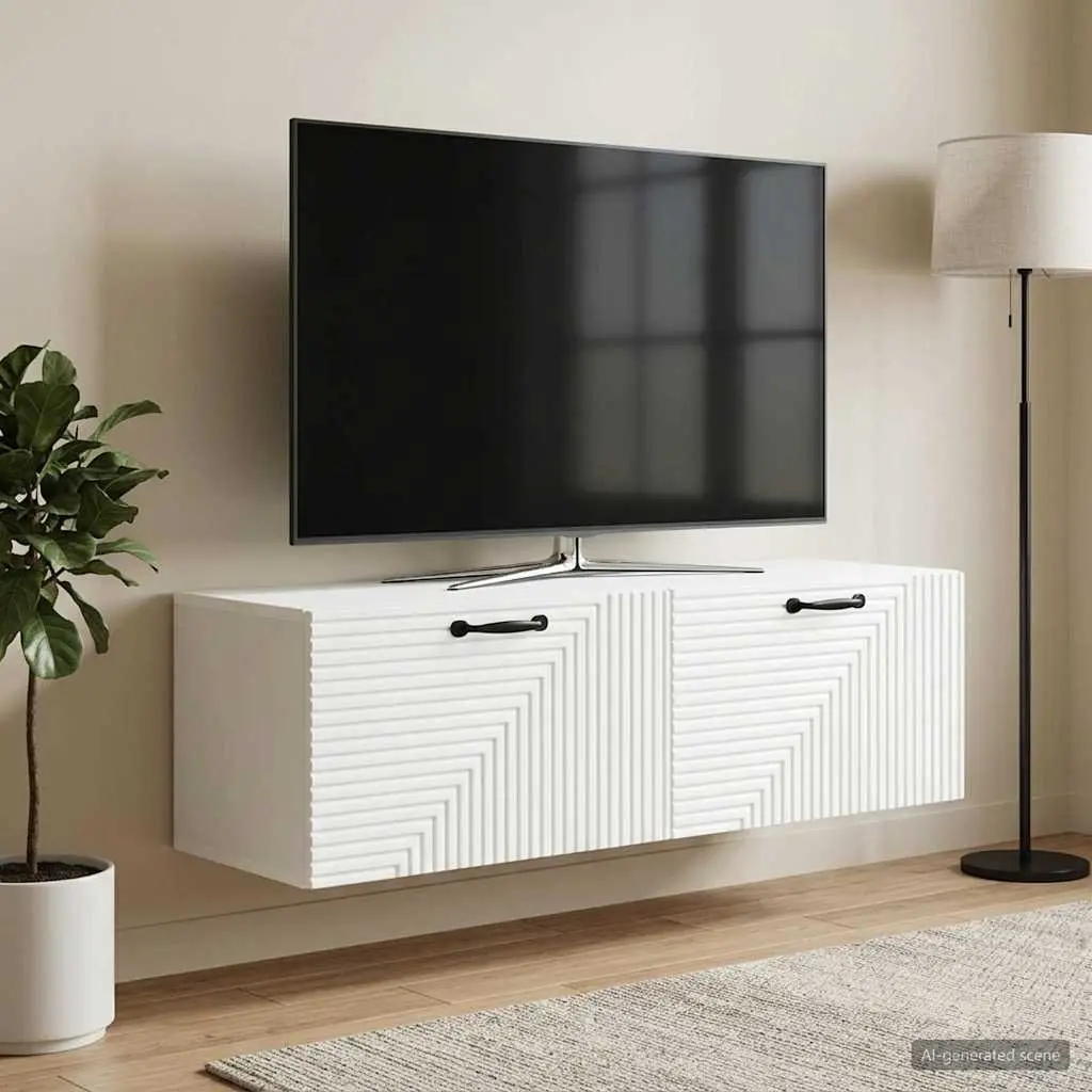 Wall-Mounted TV Cabinet White Modern 98 x 31 x 30 cm