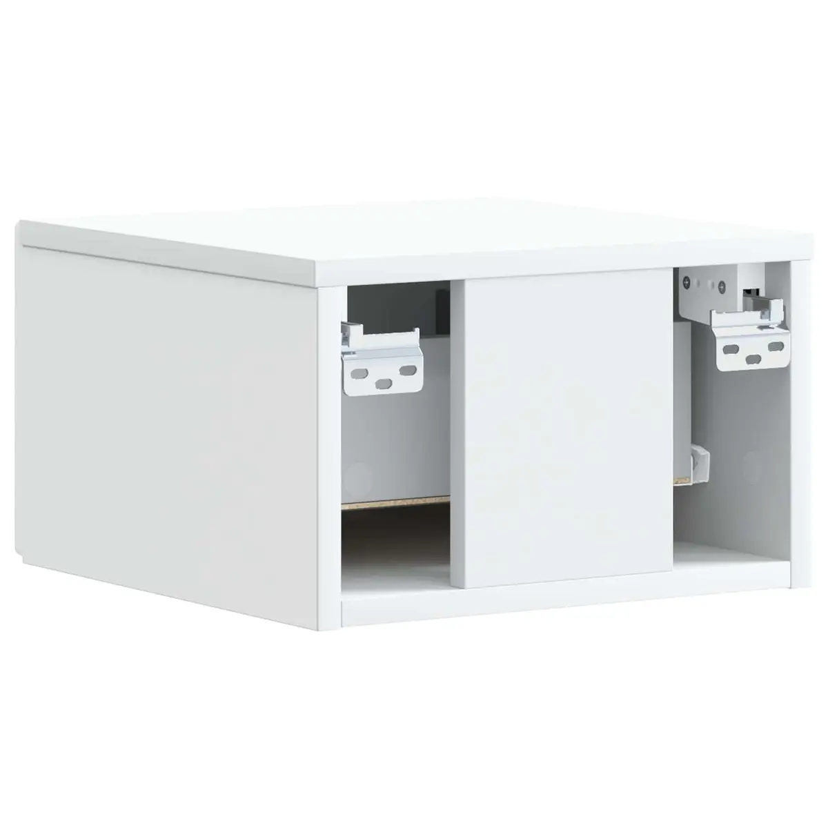 Wall-Mounted Side Table Modern Compact White Storage Drawer