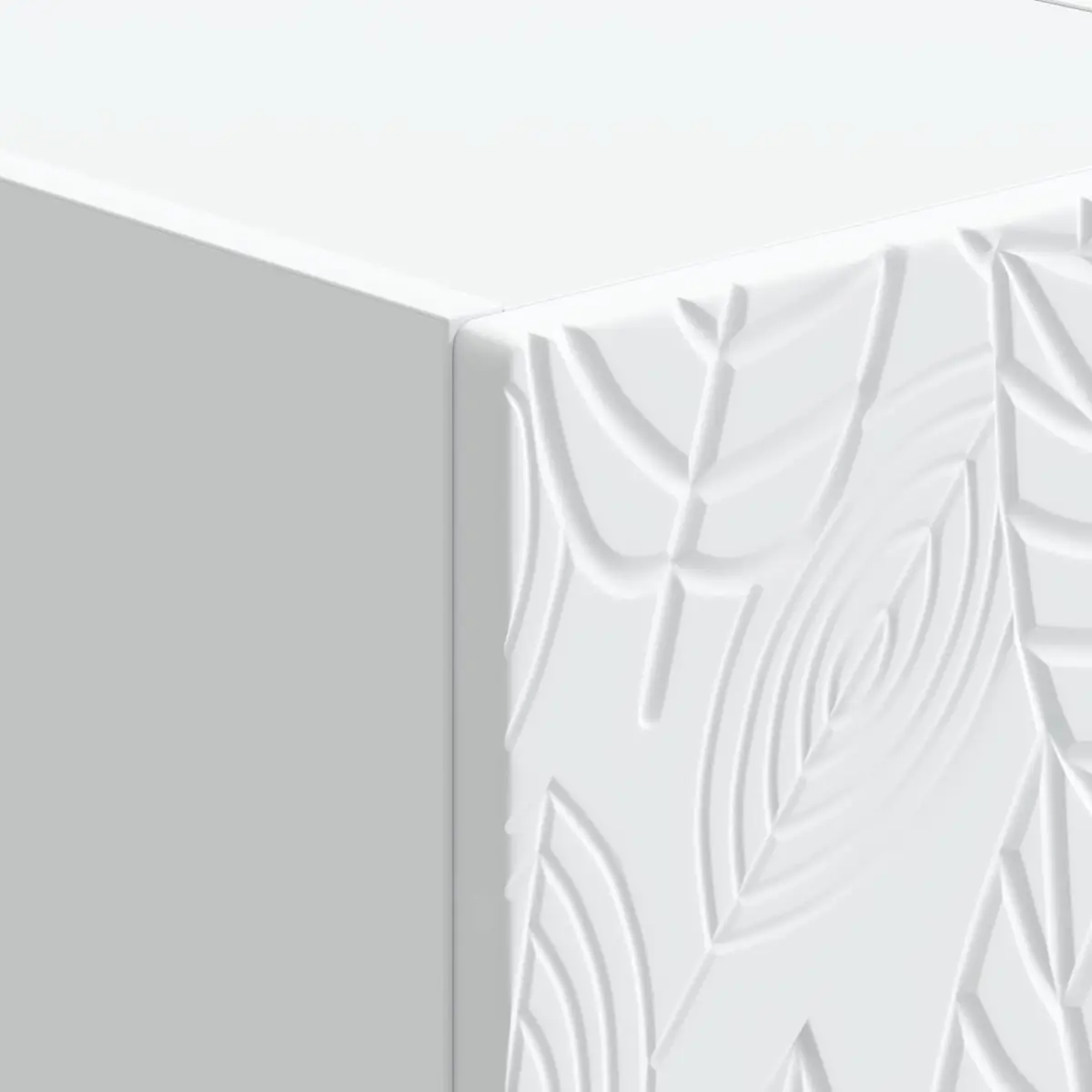 Wall-Mounted Side Table Modern Compact White Storage Drawer
