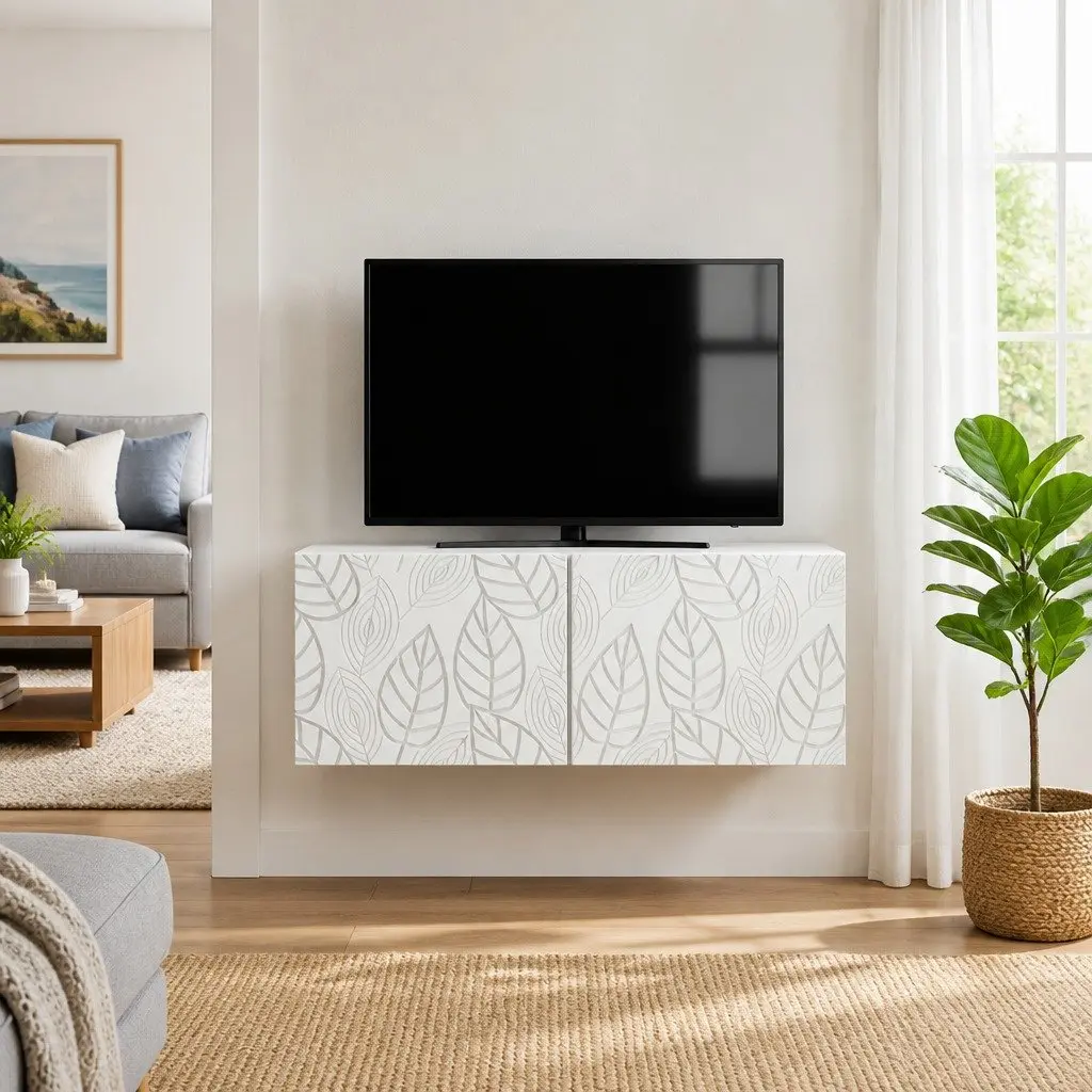Wall-Mounted TV Cabinet White Engineered Wood 59.5cm