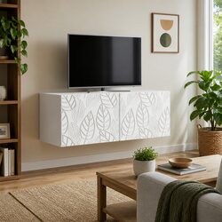 Wall-Mounted TV Cabinet 78.5 x 41 x 30 cm White Storage Unit Living Room
