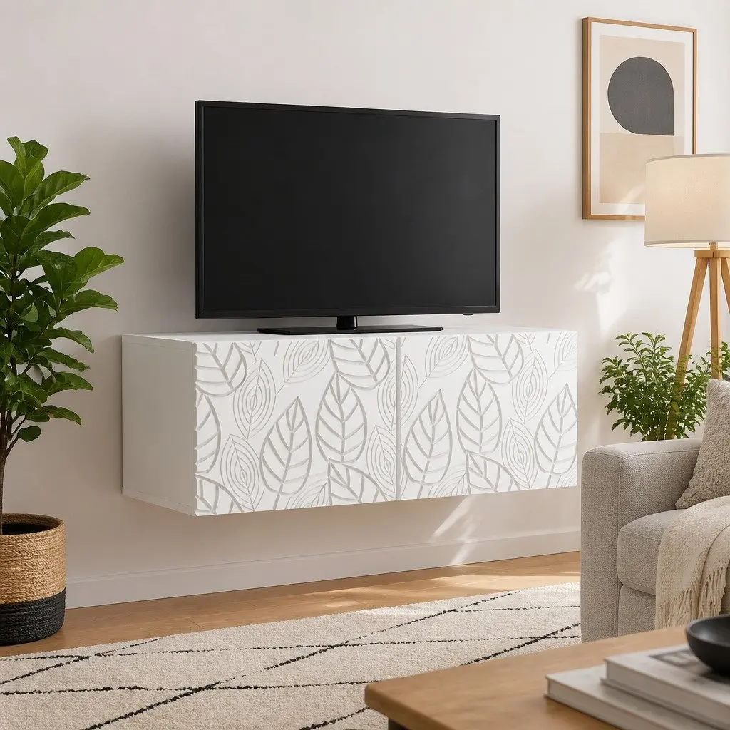 Wall-Mounted TV Cabinet White Engineered Wood 78.5 x 31 cm