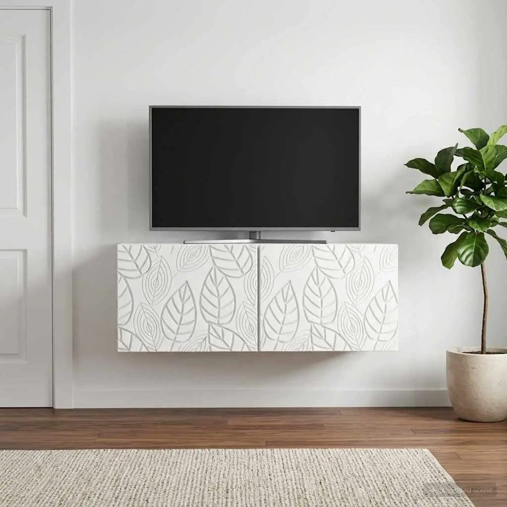 Wall-Mounted TV Cabinet White Engineered Wood 78.5 x 31 cm