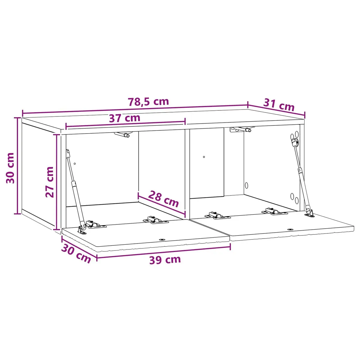Wall-Mounted TV Cabinet White Engineered Wood 78.5 x 31 cm