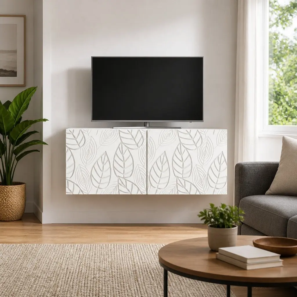 Wall-Mounted TV Cabinet White 98 x 31 cm Storage Unit