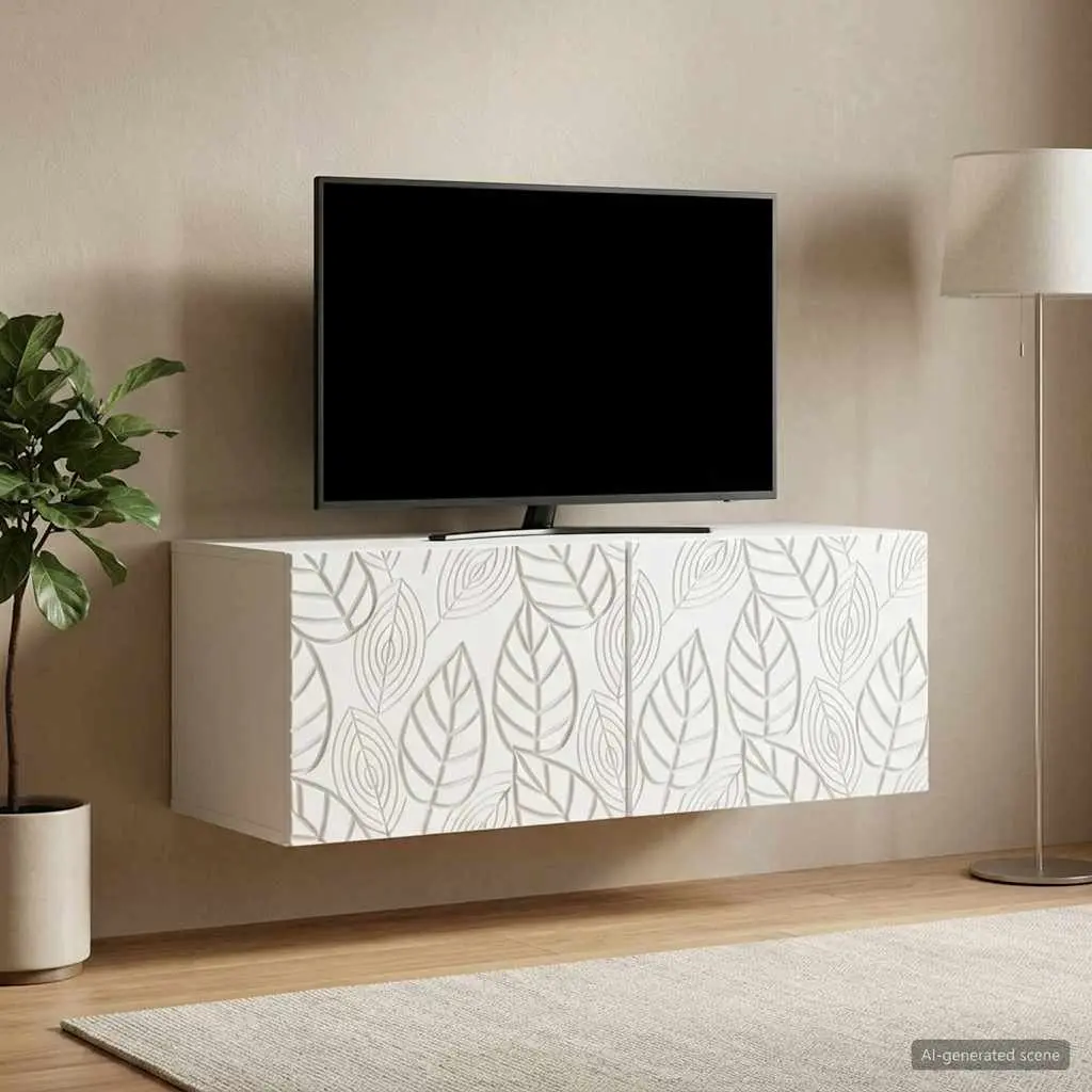 Wall-Mounted TV Cabinet White 98 x 31 cm Storage Unit