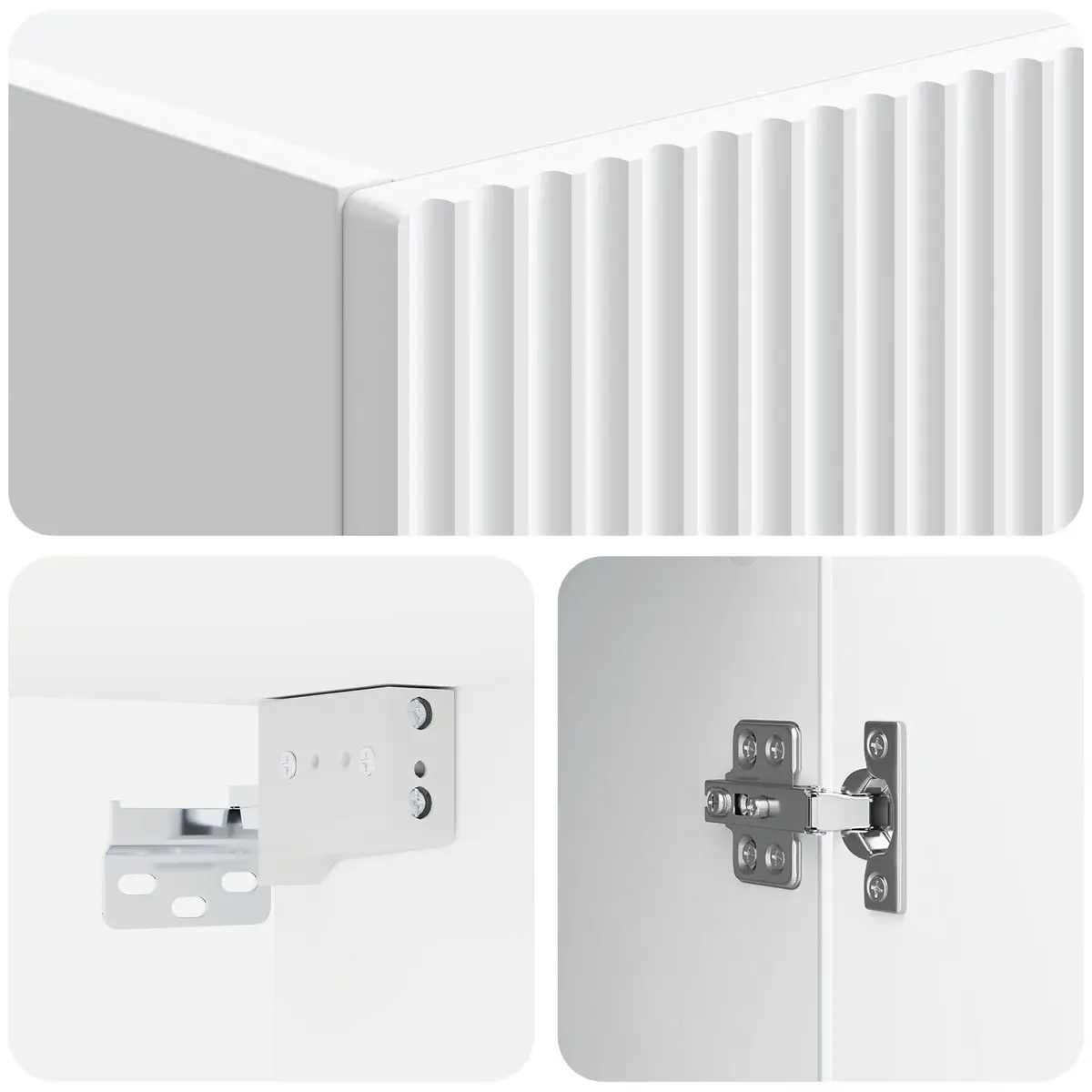 Wall-Mounted Storage Cabinet Modern White Engineered Wood 90cm