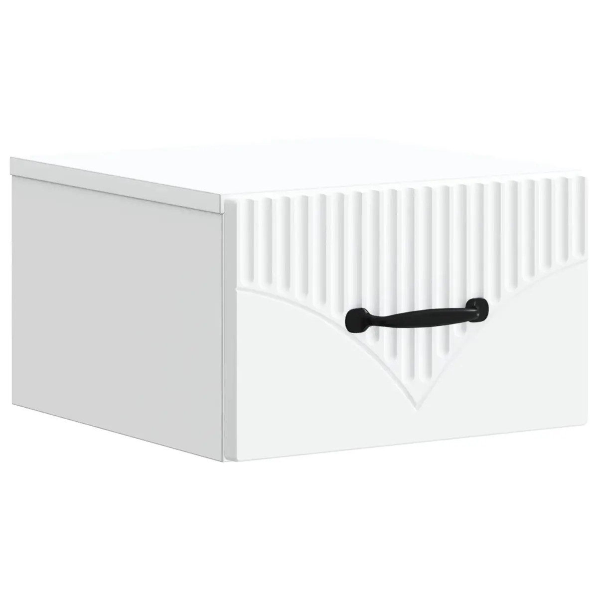 Wall-Mounted Bedside Cabinet White Modern Bedroom Storage Drawer Compartment