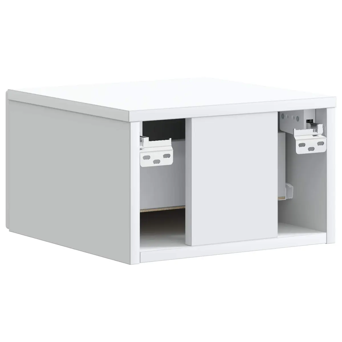 Wall-Mounted Bedside Cabinet White Modern Bedroom Storage Drawer Compartment