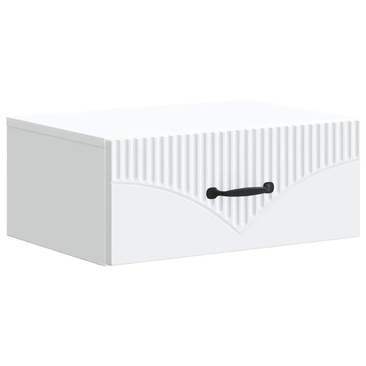 Bedside Table Wall-Mounted White Compact Bedroom Nightstand Drawer Storage Shelf