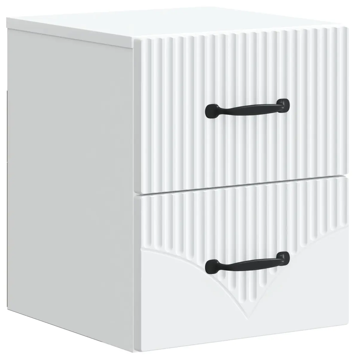 Wall-Mounted Bedside Cabinet Modern Storage Table White 34.5 x 33 x 40 cm