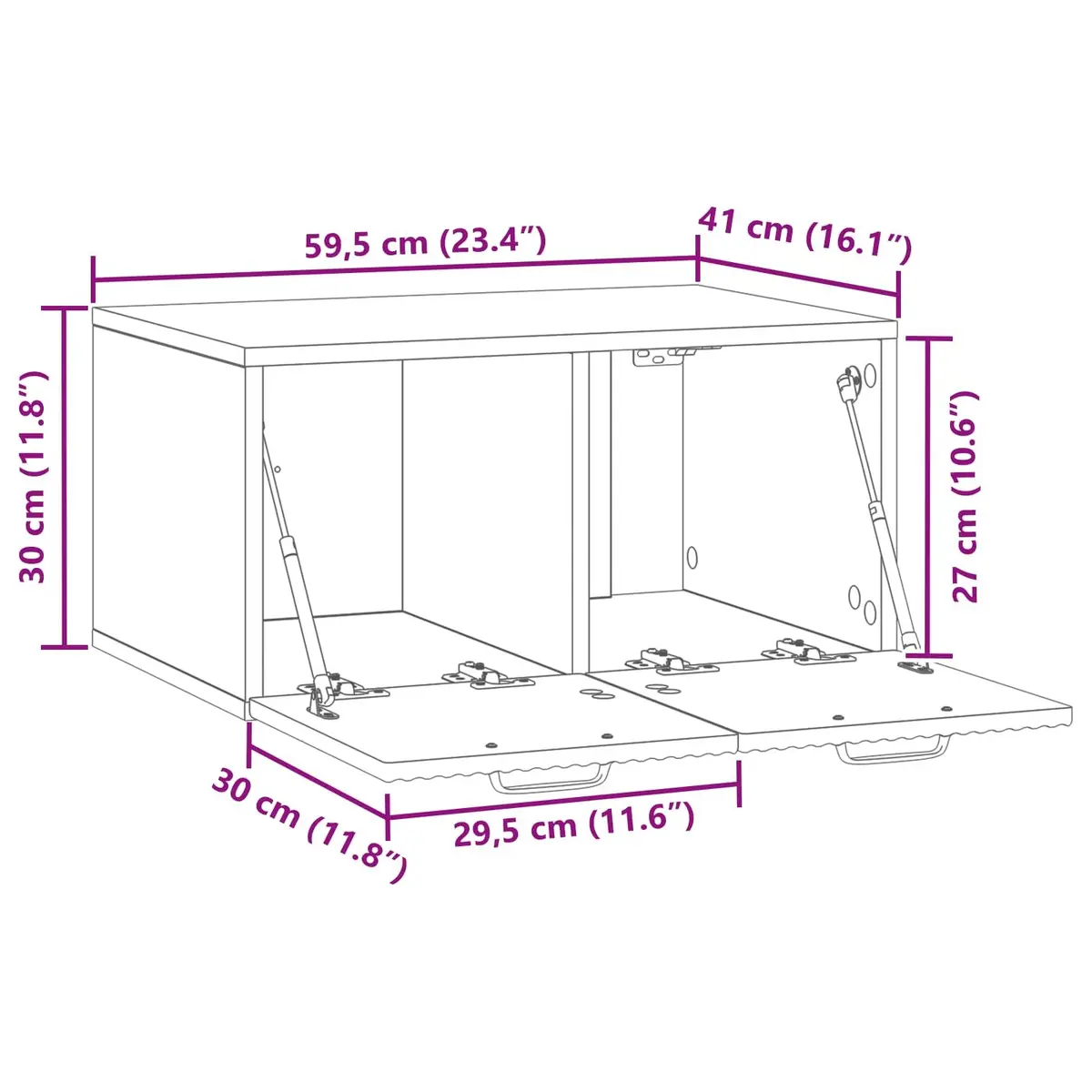 Wall-Mounted TV Cabinet White Modern Storage Unit Living Room Media Console