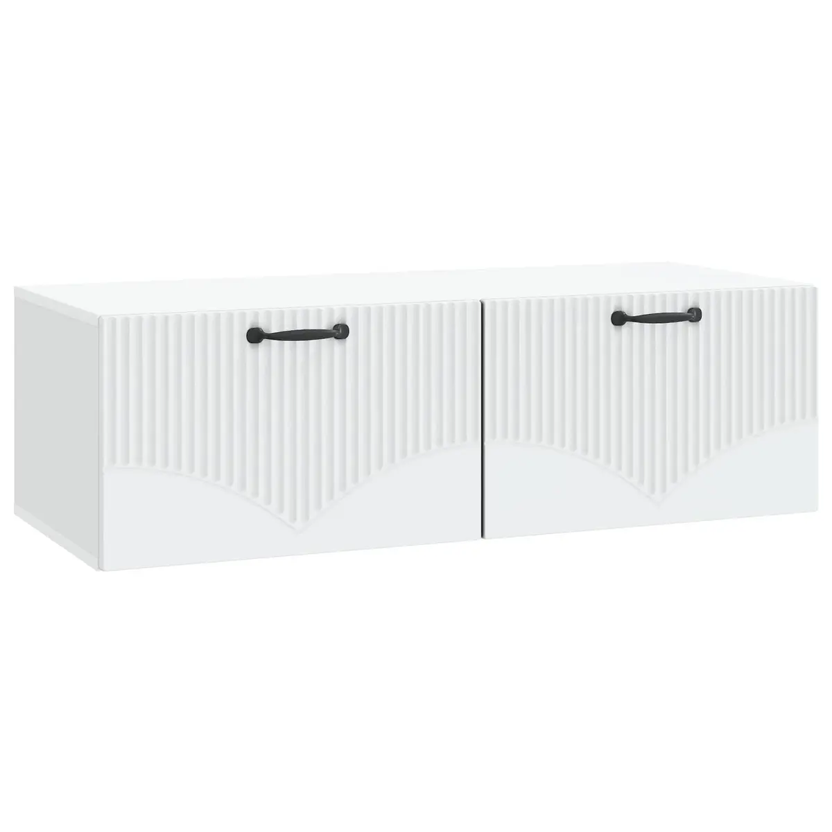 Wall-Mounted TV Cabinet White 98x41x30cm Modern Media Storage Unit
