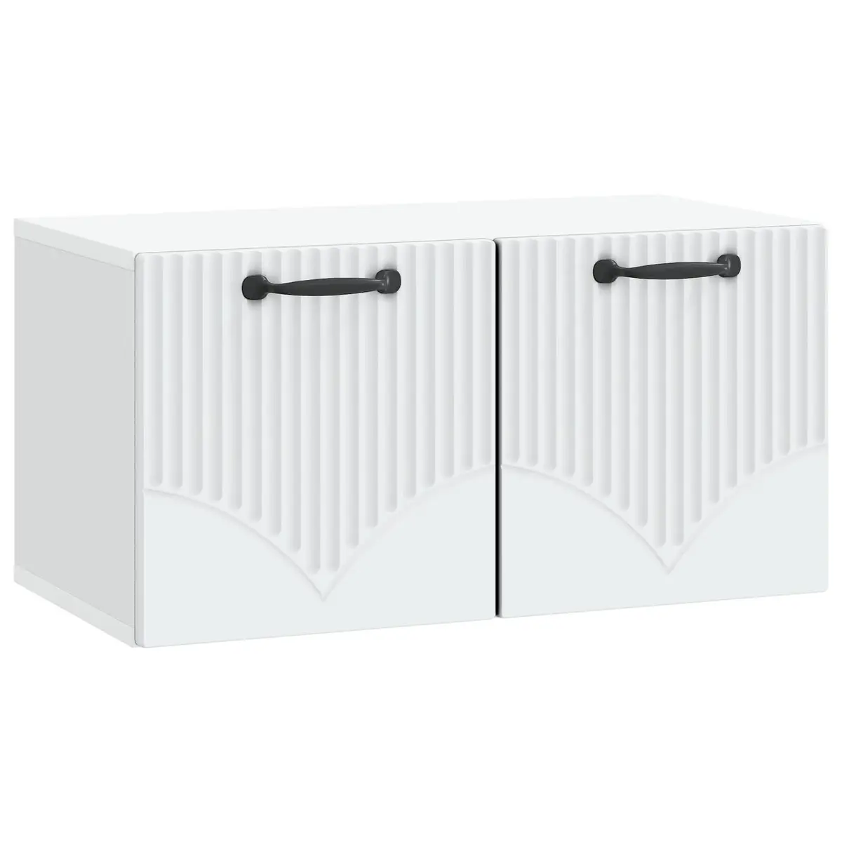 Wall-Mounted TV Cabinet White Modern Living Room Storage Entertainment Unit