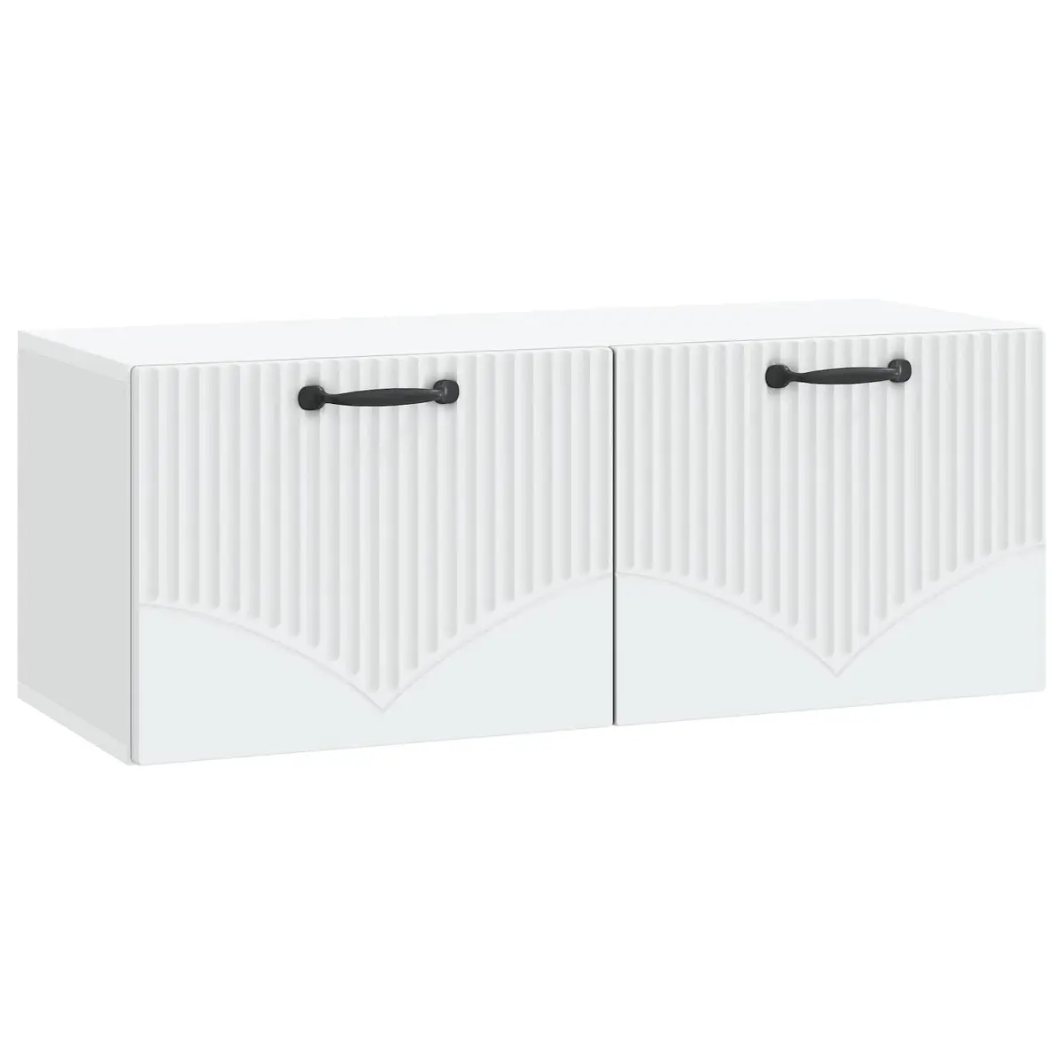 Wall-Mounted TV Cabinet White Modern Media Storage Unit Floating Entertainment