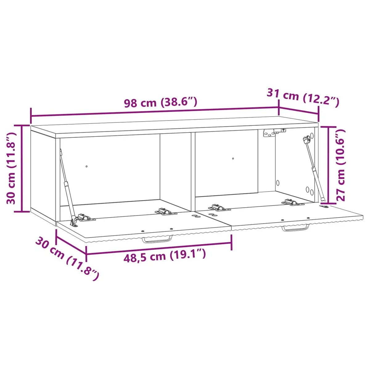 Wall-Mounted TV Cabinet in White