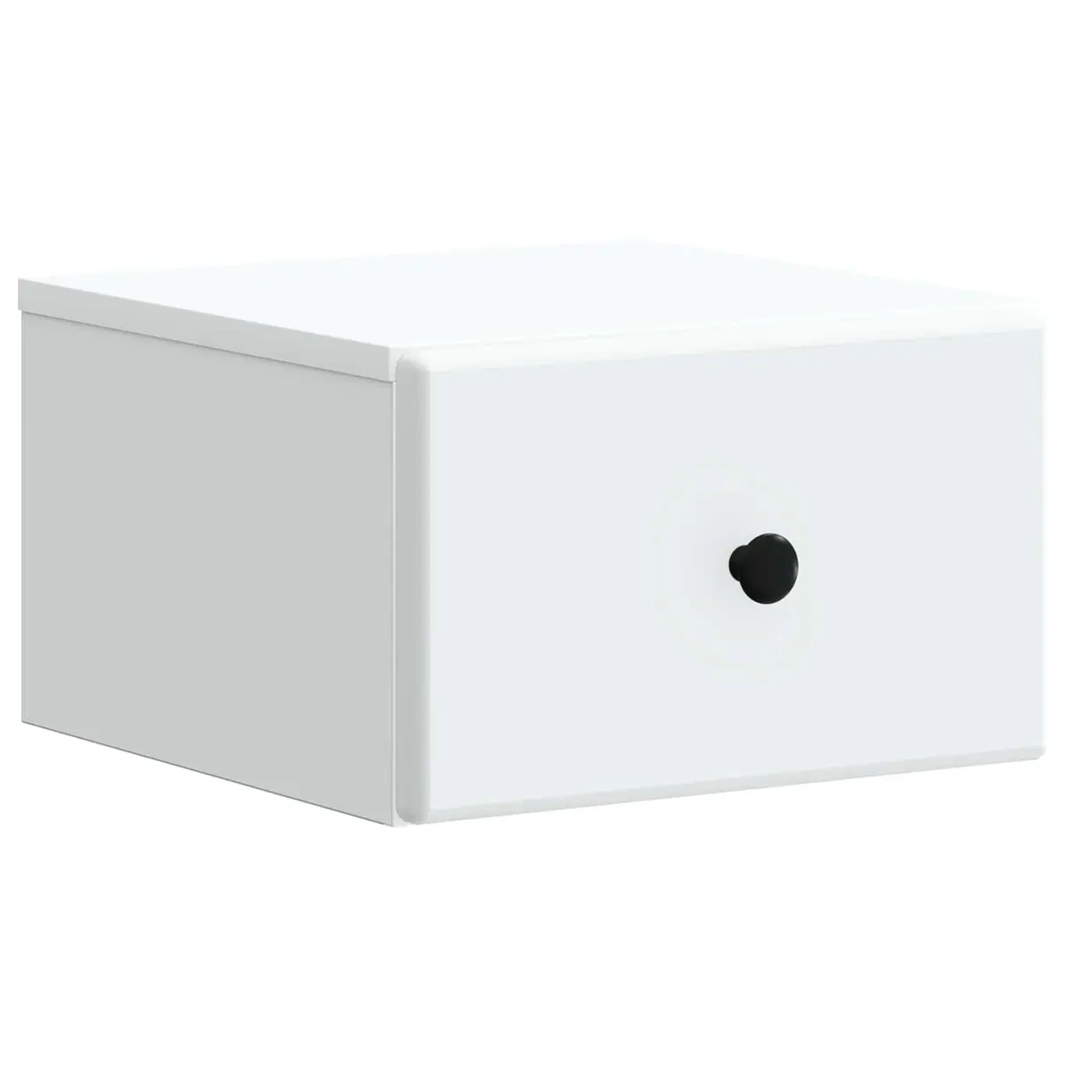 Wall-Mounted Bedside Cabinet White Compact Storage Drawer 34.5 x 33 x 20 cm