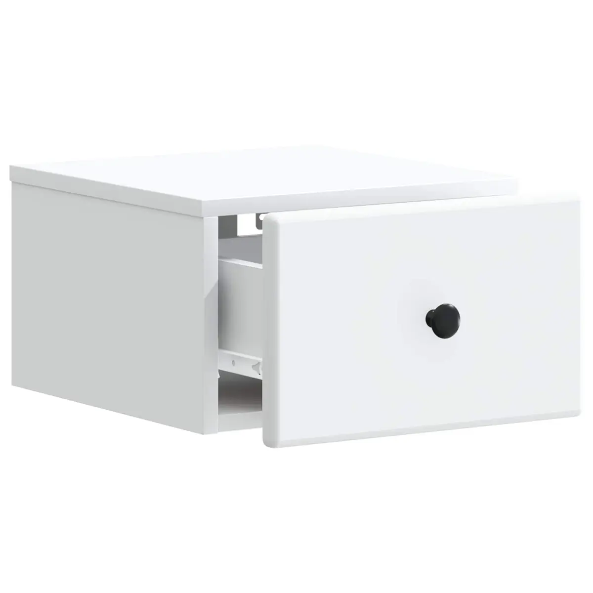 Wall-Mounted Bedside Cabinet White Compact Storage Drawer 34.5 x 33 x 20 cm