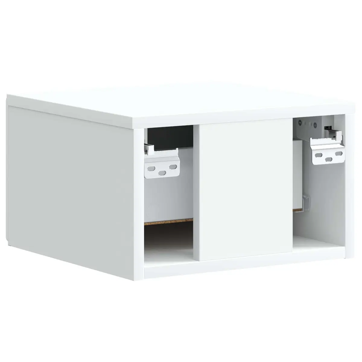Wall-Mounted Bedside Cabinet White Compact Storage Drawer 34.5 x 33 x 20 cm
