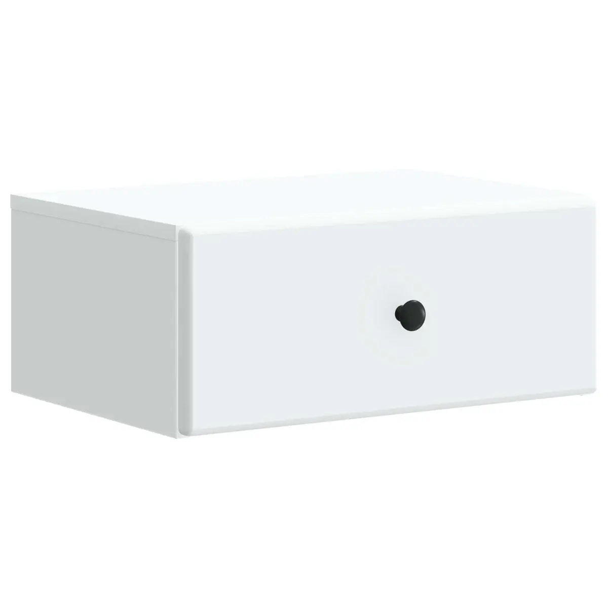 Wall-Mounted Bedside Cabinet Modern Compact White Storage Drawer and Shelf 49x34.5x20cm