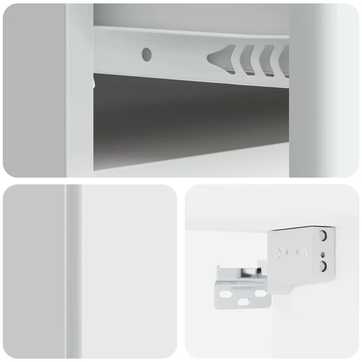 Wall-Mounted Bedside Cabinet Modern Compact White Storage Drawer and Shelf 49x34.5x20cm