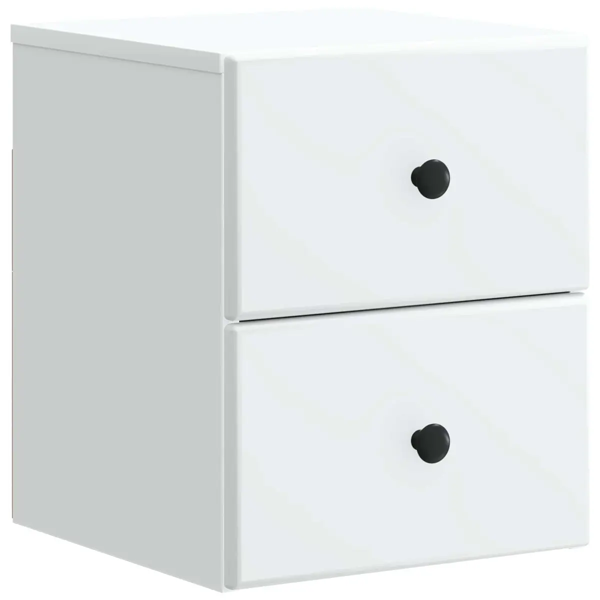 Bedside Cabinet Wall-Mounted White Storage Drawer Compartment Bedroom Furniture