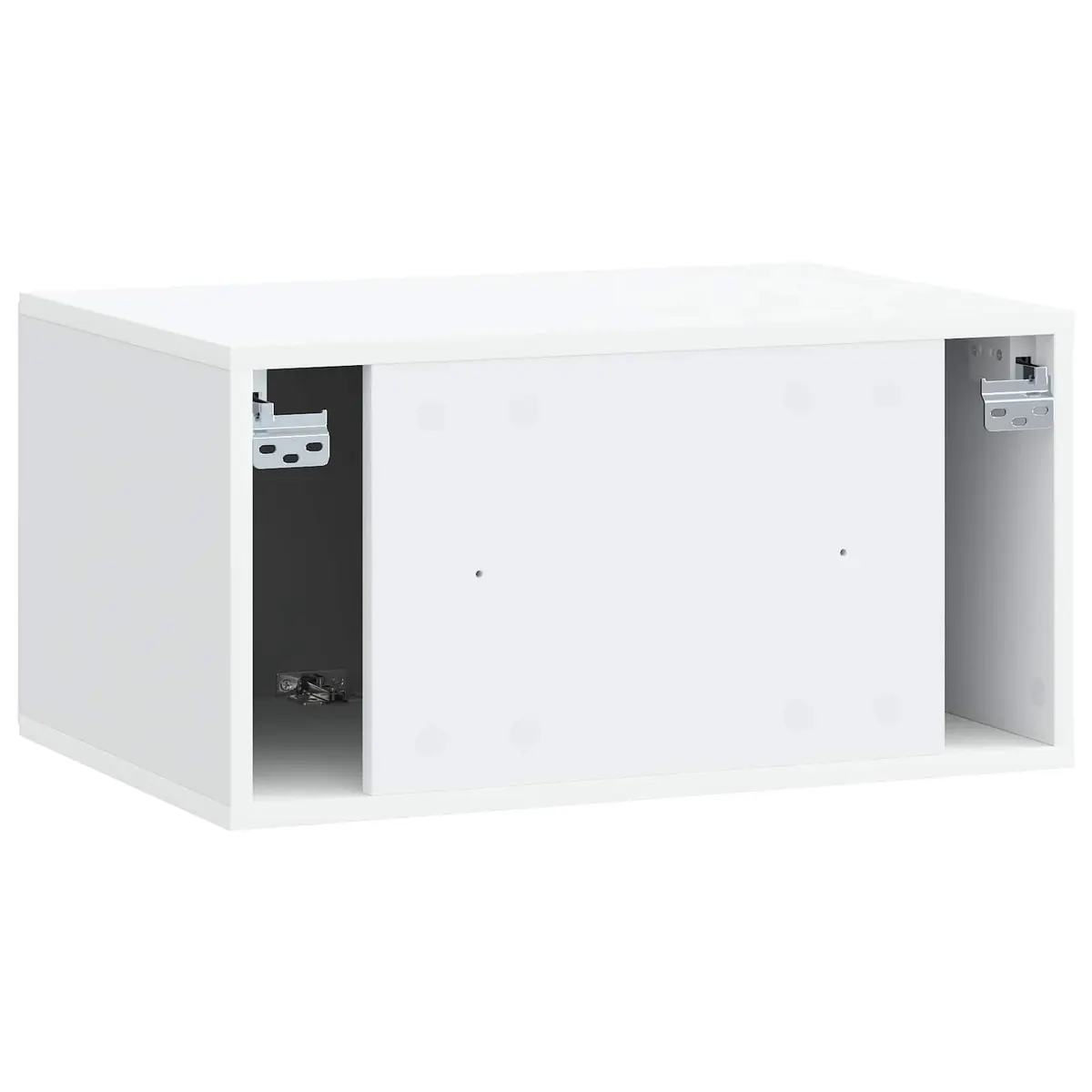 Wall-Mounted TV Cabinet White Storage Unit 59.5cm