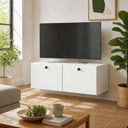 Wall-Mounted TV Cabinet 78.5 x 41 x 30 cm White Engineered Wood Storage Unit