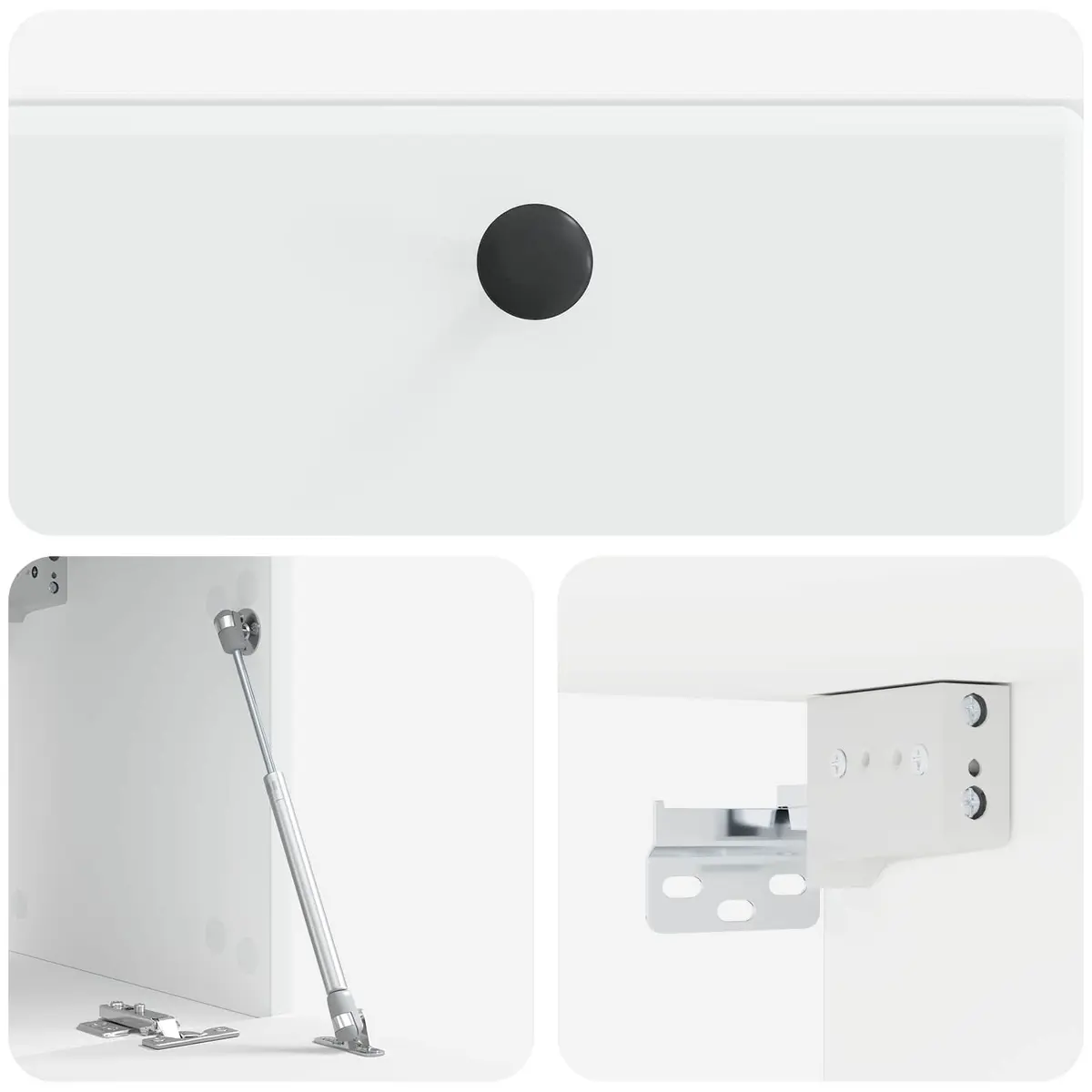 Wall-Mounted TV Cabinet Engineered Wood White 59.5 x 31 x 30 cm