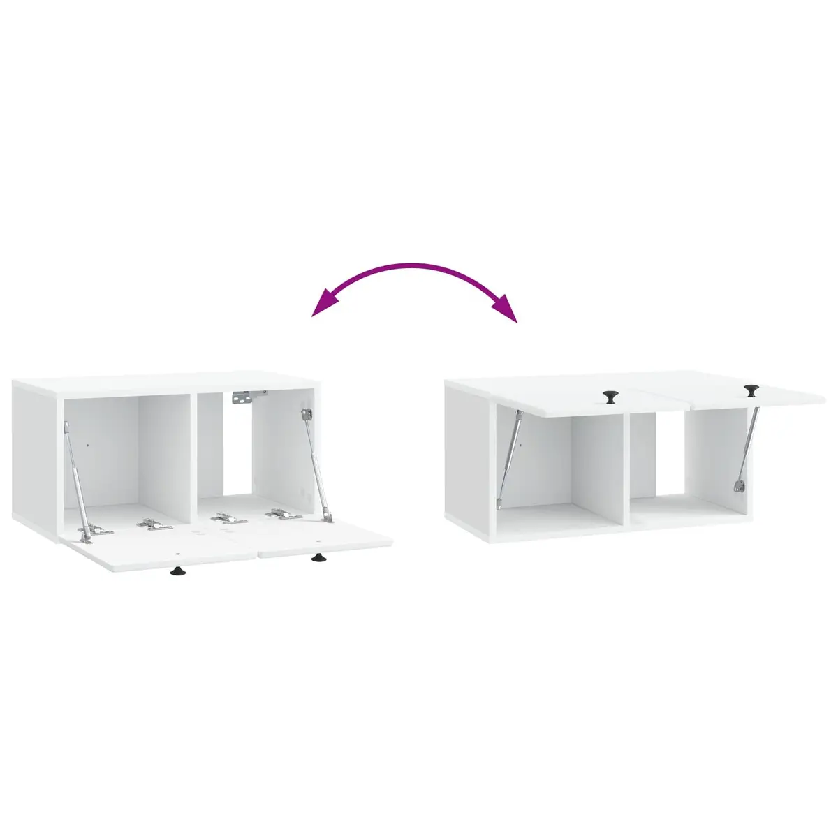 Wall-Mounted TV Cabinet Engineered Wood White 59.5 x 31 x 30 cm