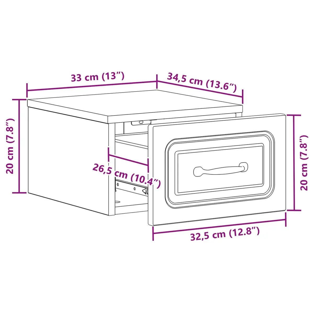 Wall-Mounted Bedside Cabinet