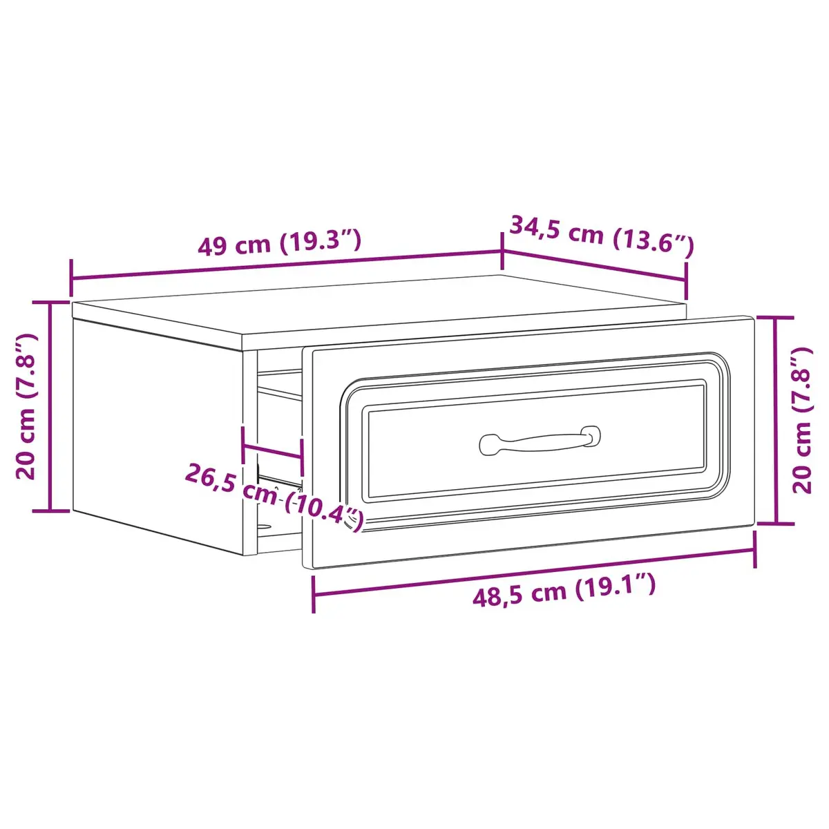 Wall-Mounted Bedside Cabinet