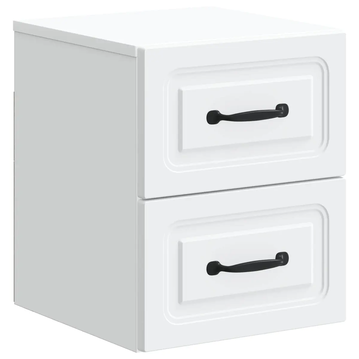 Wall-Mounted Bedside Cabinet White Storage Compartment Sliding Doors 34.5 x 33 x 40 cm