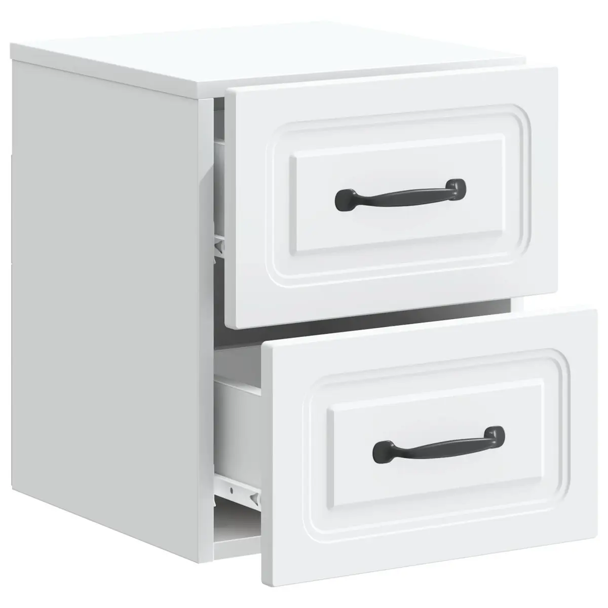 Wall-Mounted Bedside Cabinet White Storage Compartment Sliding Doors 34.5 x 33 x 40 cm