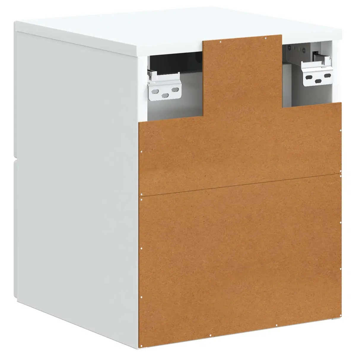 Wall-Mounted Bedside Cabinet White Storage Compartment Sliding Doors 34.5 x 33 x 40 cm