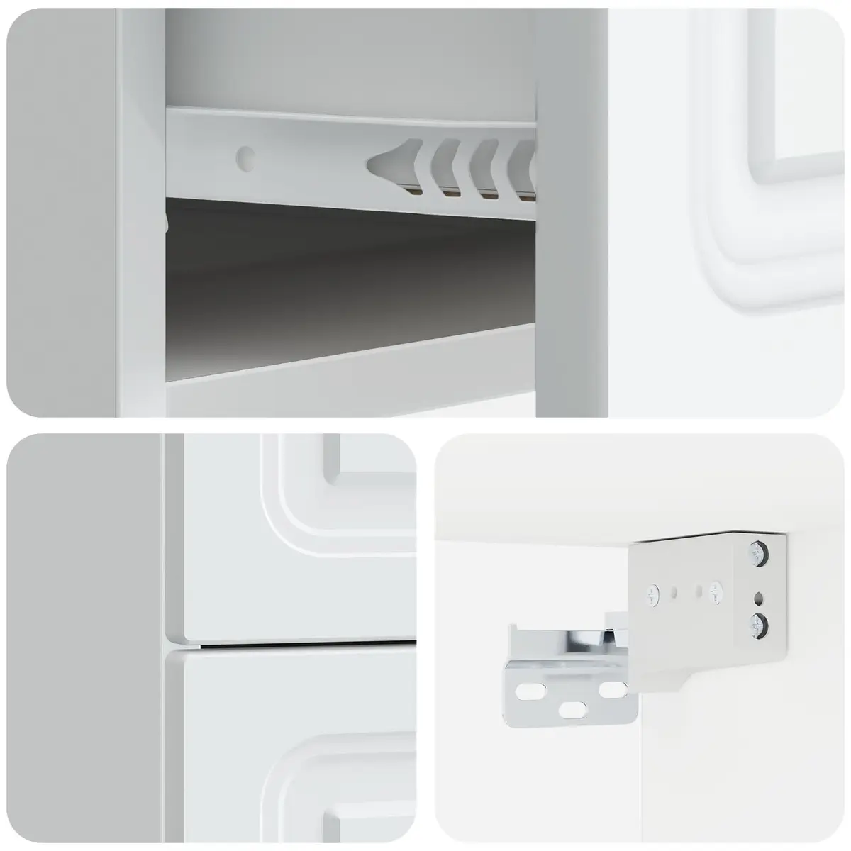 Wall-Mounted Bedside Cabinet White Storage Compartment Sliding Doors 34.5 x 33 x 40 cm