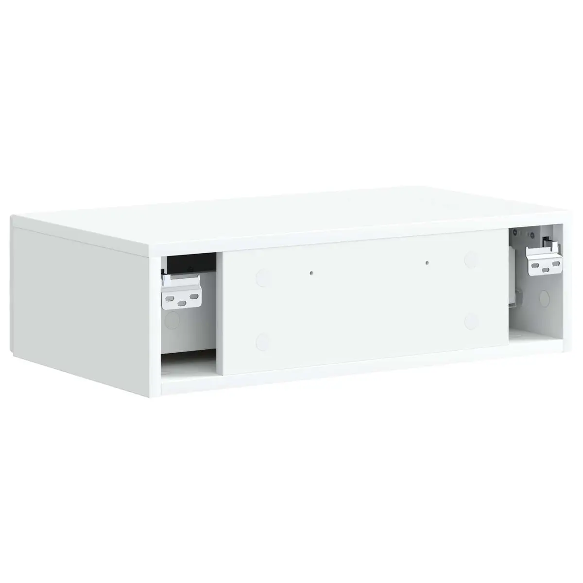 Wall-Mounted Side Table White Compact Storage Cabinet 59 x 34.5 x 17 cm