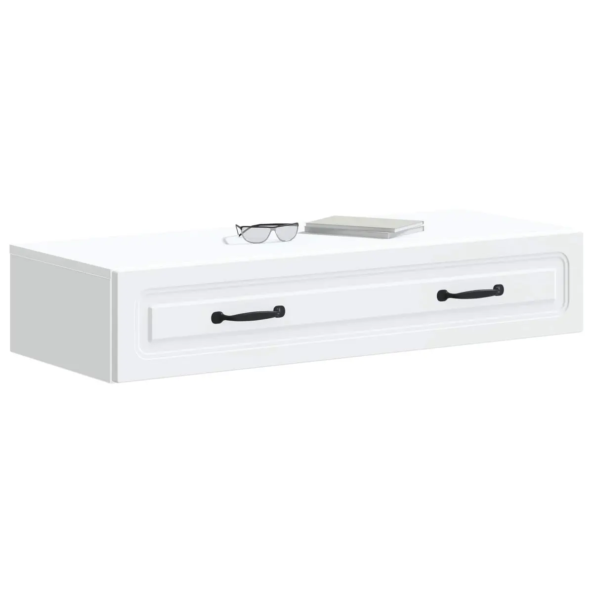 Wall-Mounted Side Table White 87.5 x 34.5 x 17 cm Wall Mounted Storage Unit