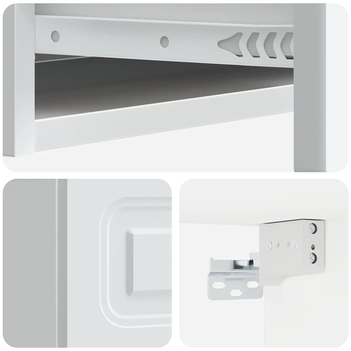 Wall-Mounted Side Table White 87.5 x 34.5 x 17 cm Wall Mounted Storage Unit