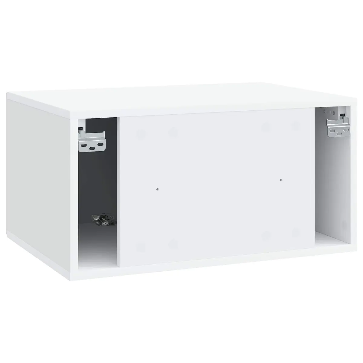 Wall-Mounted TV Cabinet Modern White Entertainment Unit 59.5 x 41 x 30 cm