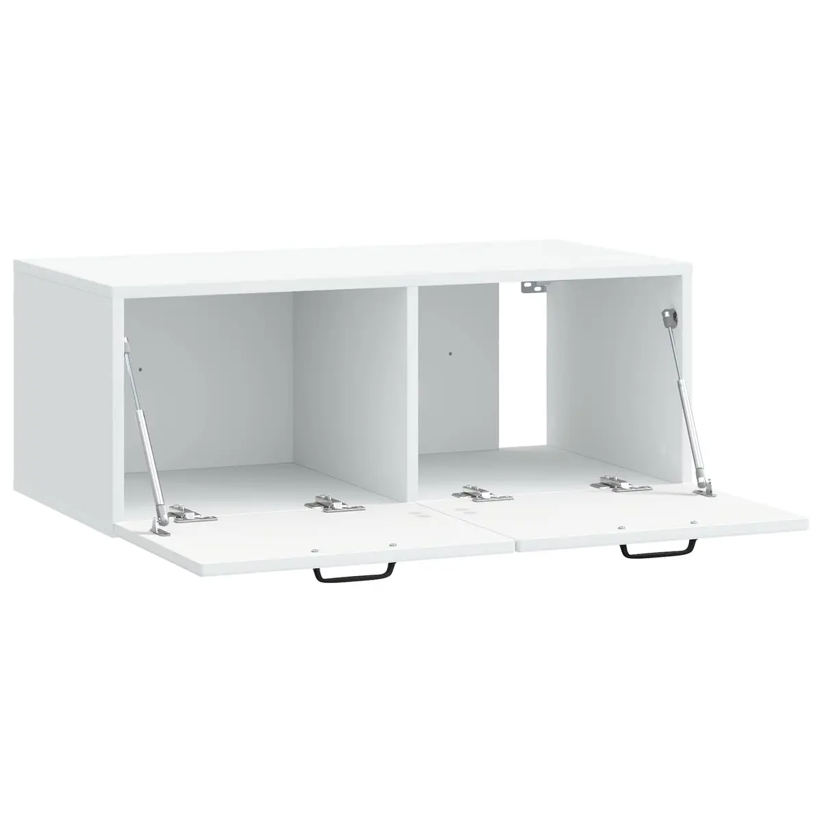 Wall-Mounted TV Cabinet White Entertainment Unit Shelving Storage 78.5 x 41 x