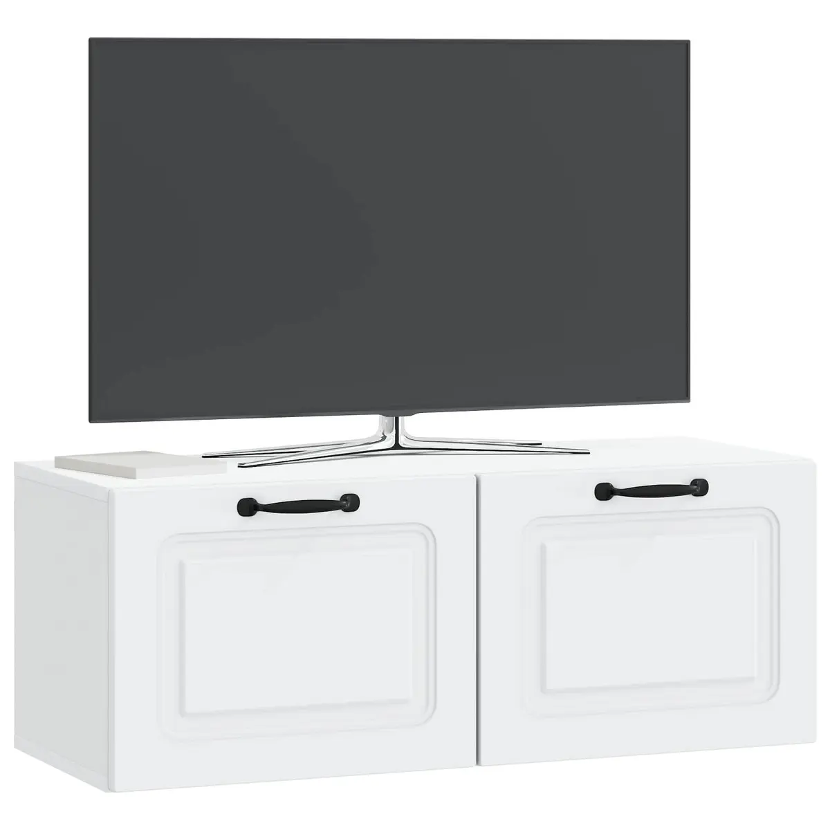 Wall-Mounted TV Cabinet Compact Entertainment Unit White 78.5 x 31 x 30 cm