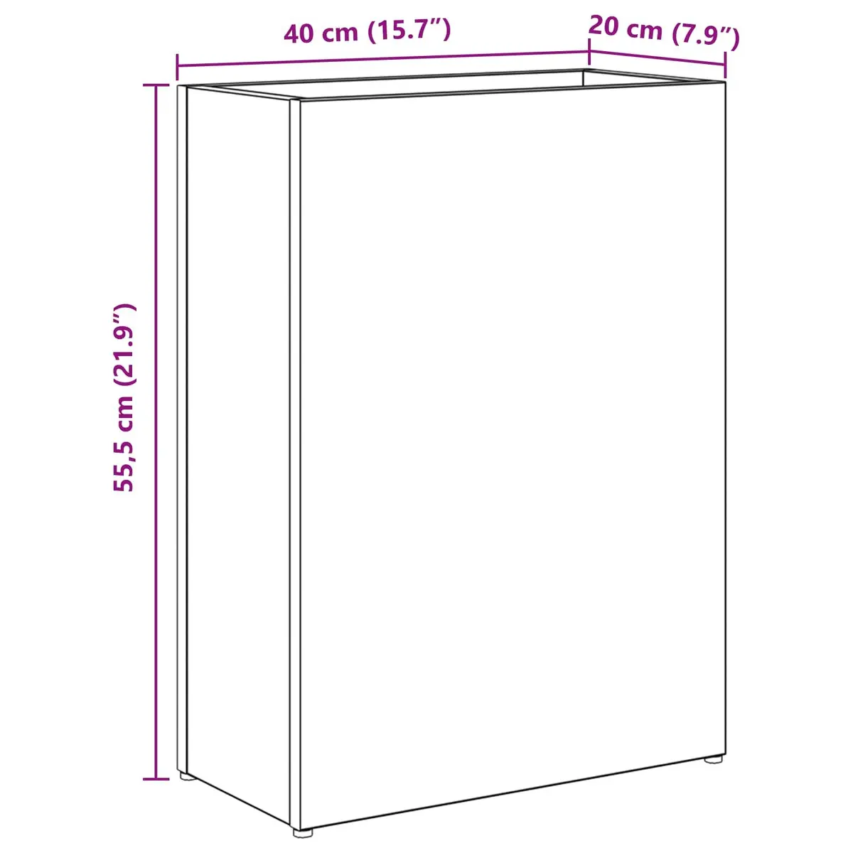 Umbrella Stand White Rectangular Storage Rack Modern 40 x 20 x 55.5 cm
