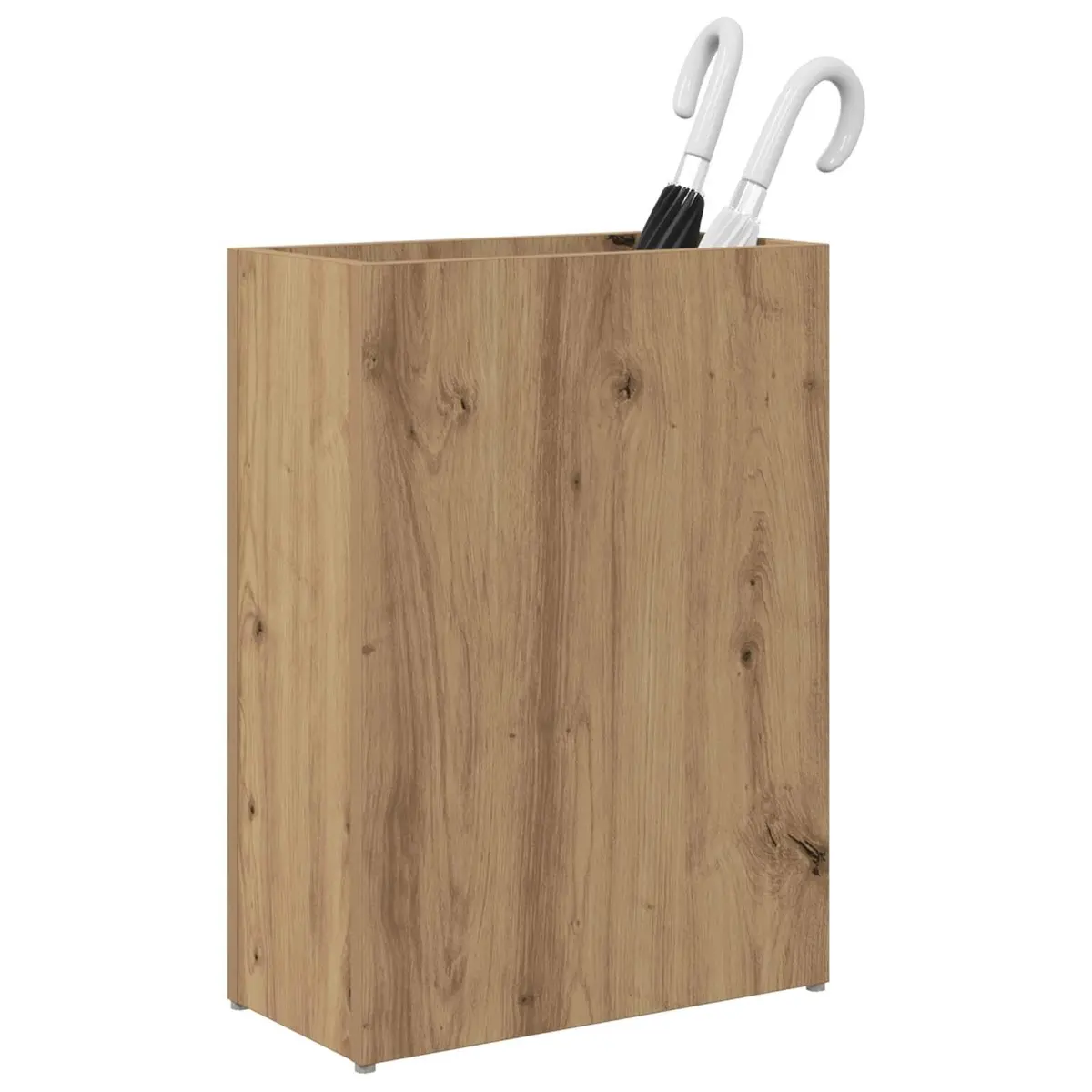 Umbrella Stand Rectangular Storage Rack Entryway Hallway Brown Engineered Wood