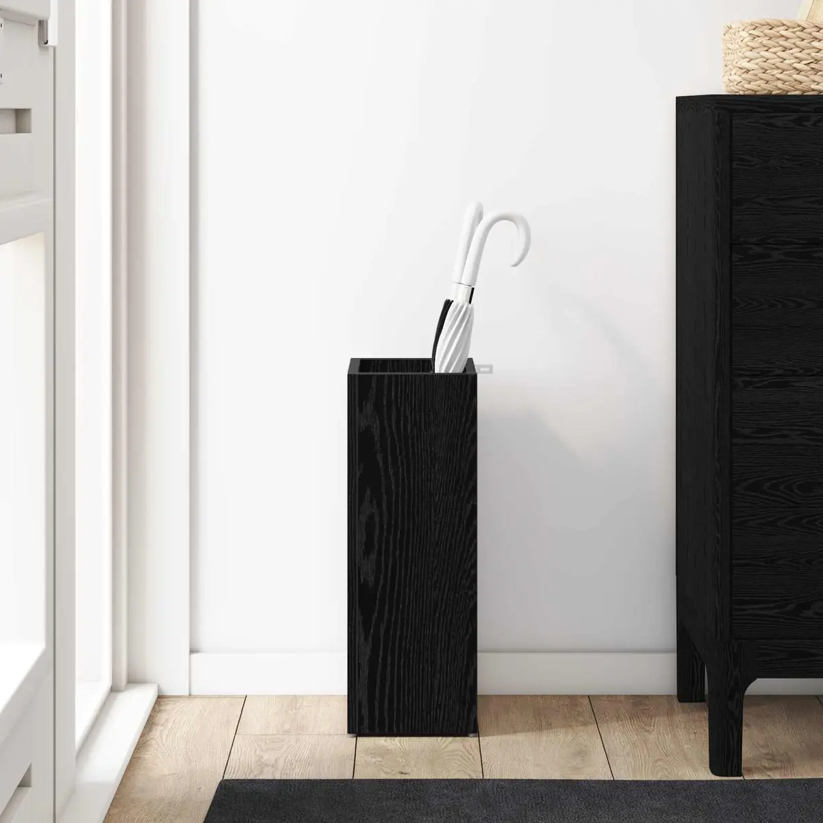 Umbrella Stand Wooden Black Rectangular Modern 20 x 20 x 55.5 cm