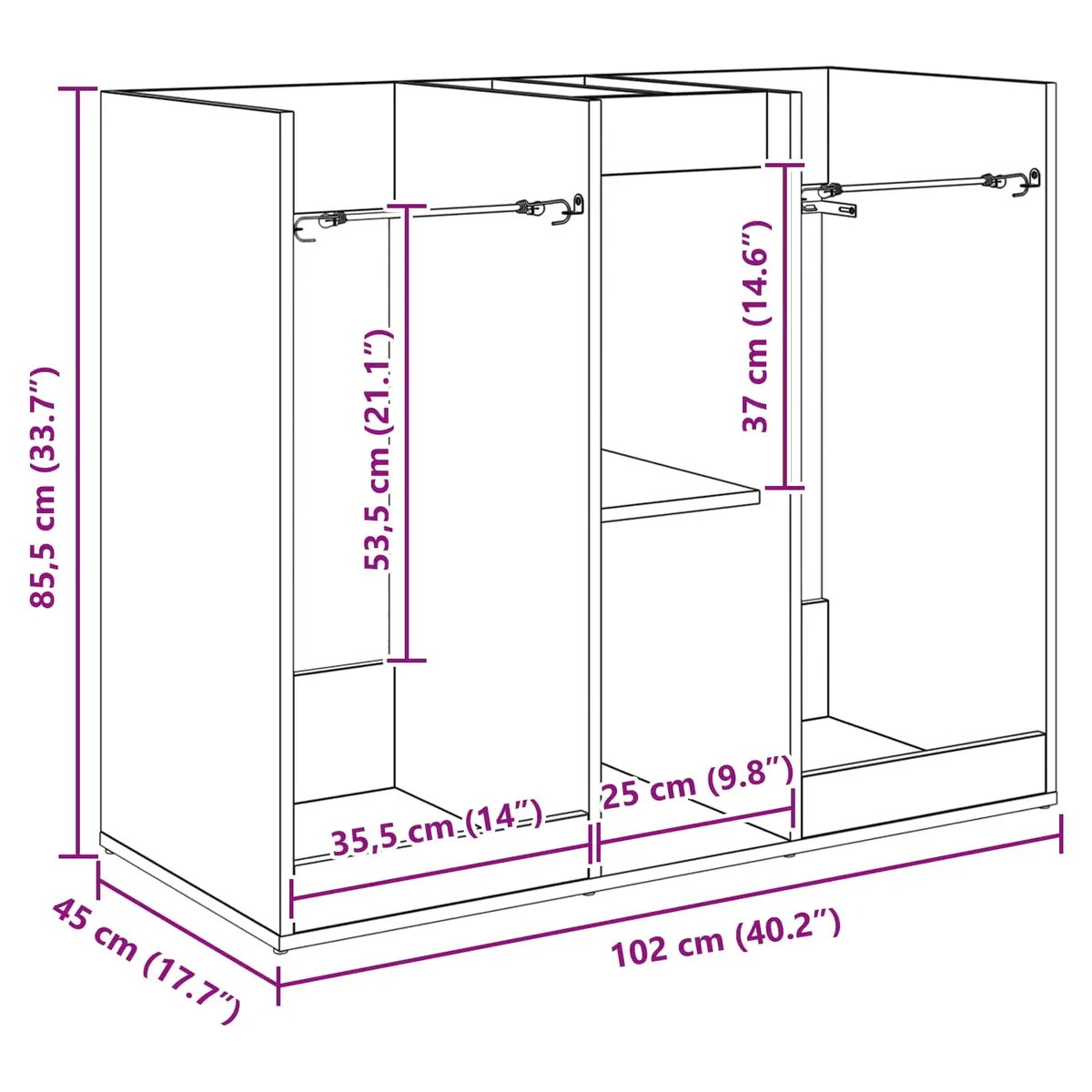 White Wooden Golf Cabinet Storage Organizer 102 x 45 x 85.5 cm Indoor Home
