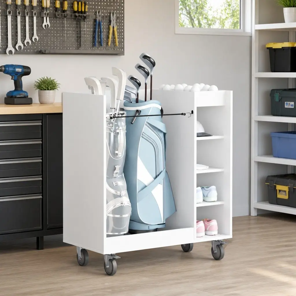 White Wooden Golf Cabinet