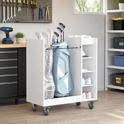 Organize Your Gear with a White Wooden Golf Cabinet